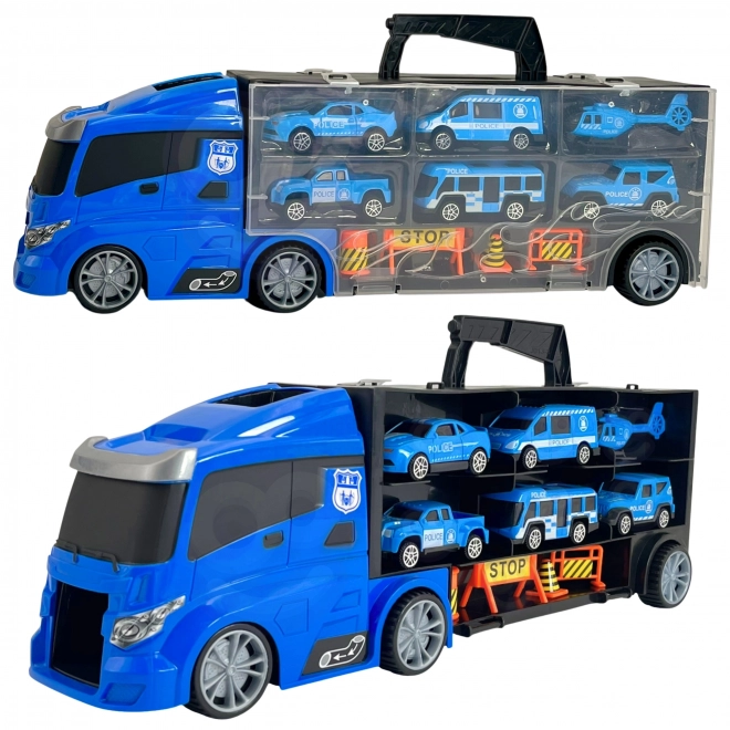 Lastwagen mit Transporter 3in1 Blaue Polizei