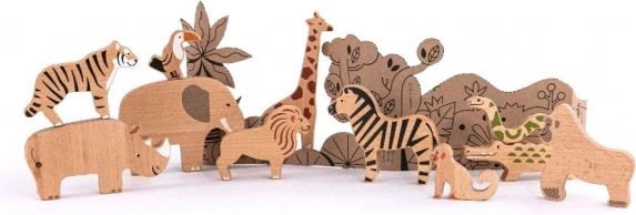 bajo houten jungledieren – set van 11 stk