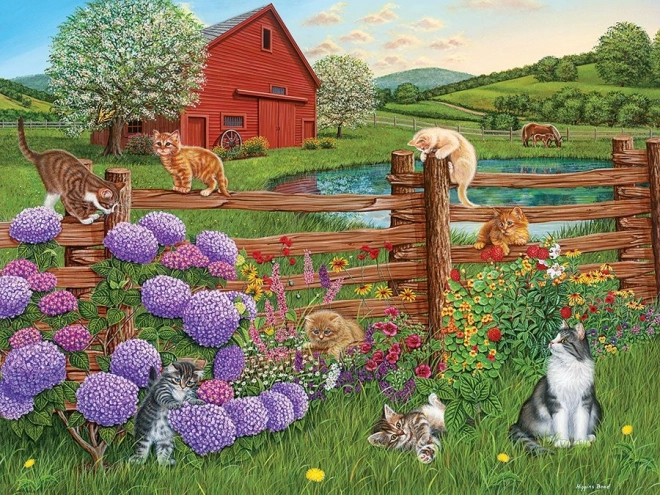 Puzzel COBBLE HILL katten op de boerderij XL 275 stukjes