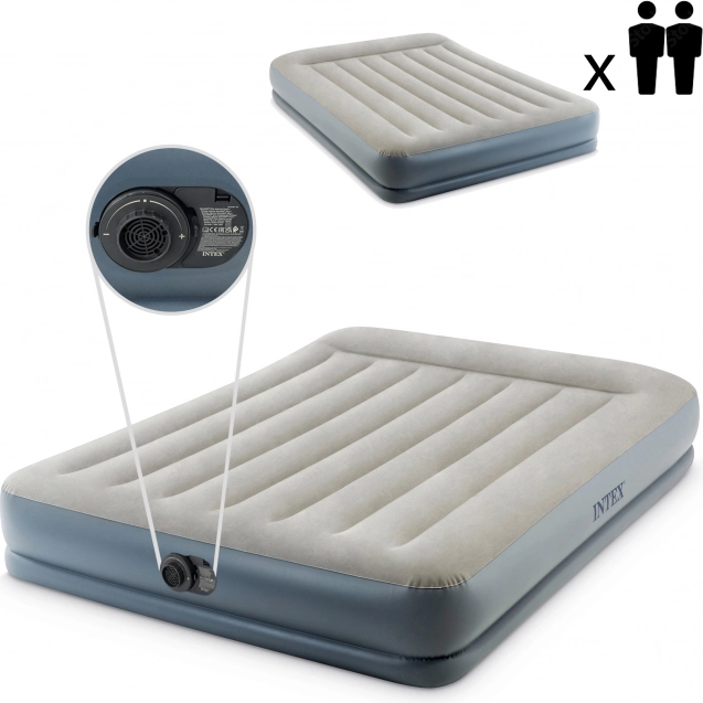 Double inflatable Intex mattress with electric pump