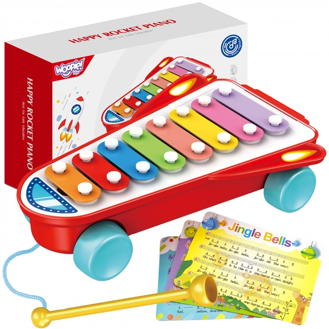 WOOPIE Kinder Xylophon Kosmische Rakete Rot 18m+