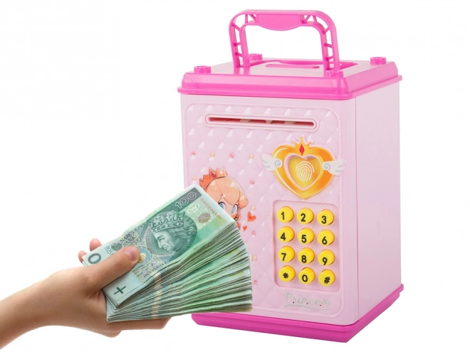 Children's Safe Pink with PIN Code for Banknotes and Coins