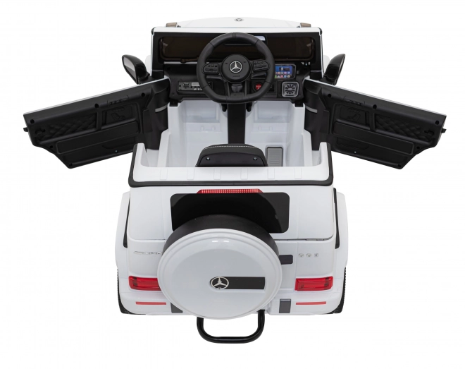 Mercedes AMG G63 voor kinderen wit + afstandsbediening + MP3 LED + langzame start + EVA + gordels