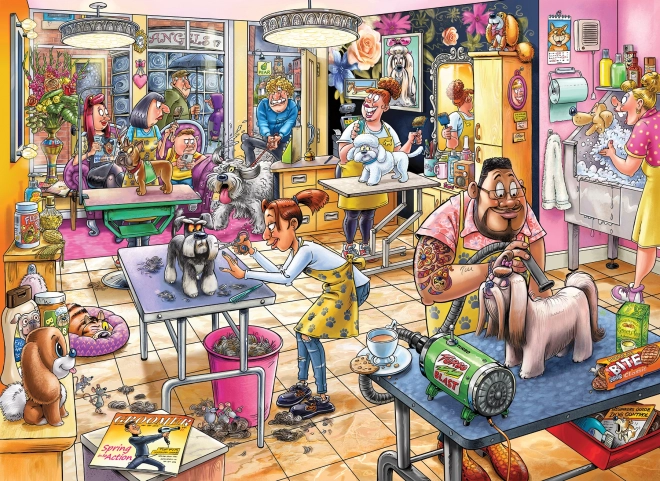 Puzzel Wasgij Mystery 23: Hondensalon 1000 stukjes