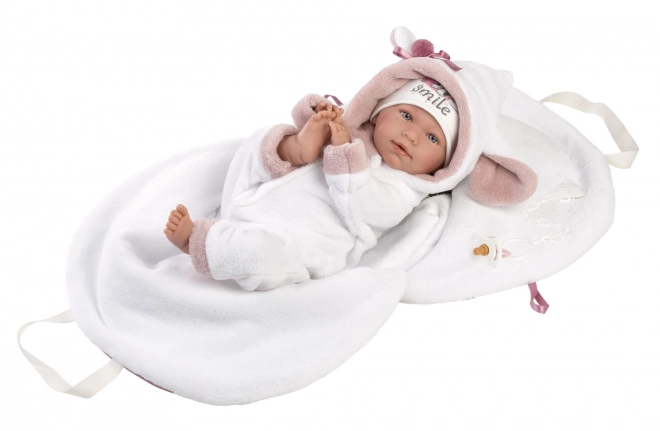 Llorens 74048 NEW BORN - realistisch poppenbaby met geluiden en zacht stoffen lichaam - 42 cm