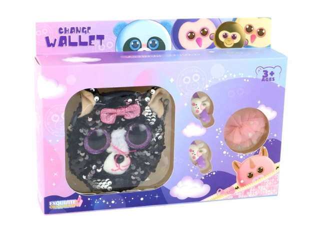 Set voor meisjes met haarspeldjes en portemonnee Katje