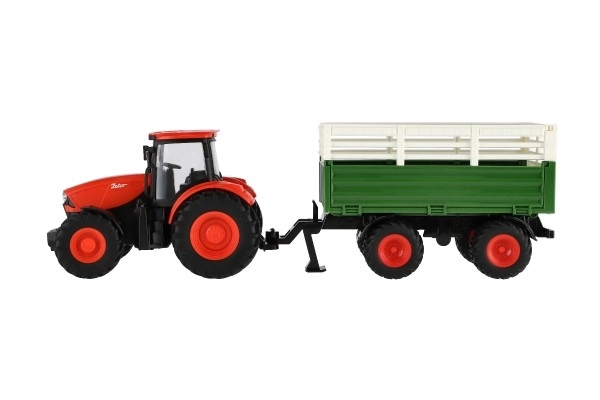 Kindertraktor ZETOR mit Fernsteuerung, Anhänger, Licht und Sound, 42 cm