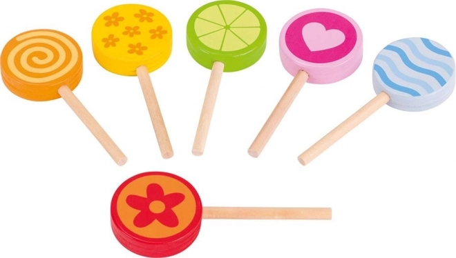 Kleurrijke houten speelgoedlolly's Goki