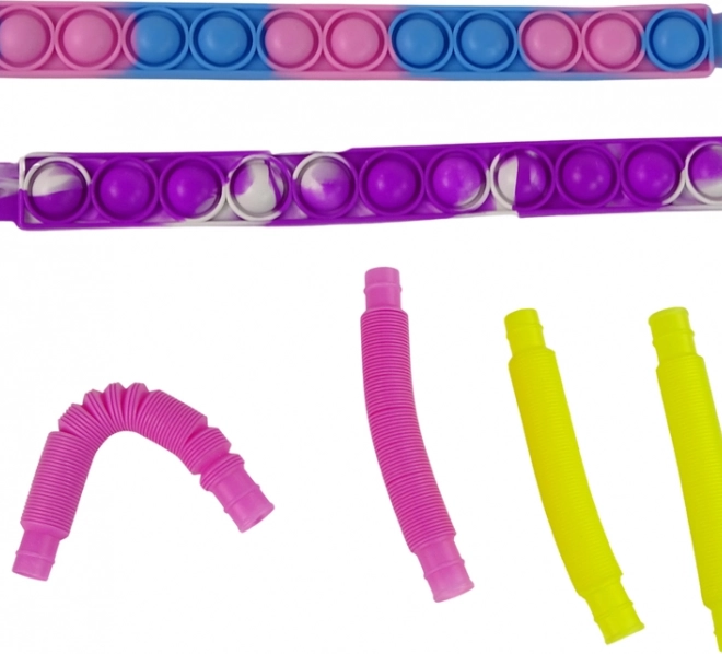 Tubes and stretchy strings for pulling and sound effects
