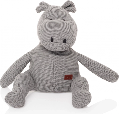 Knitted Toy Hippo, Grey
