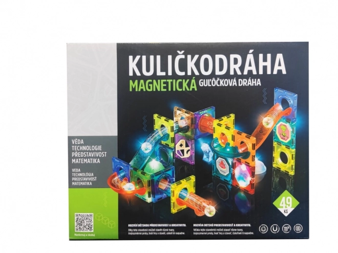 Magnetische knikkerbaan met licht – 49 stukken