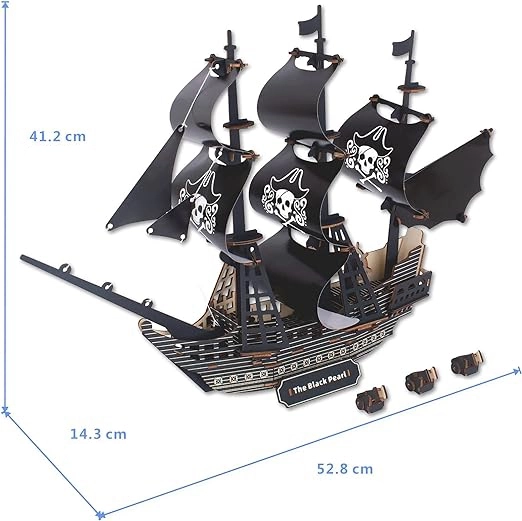 Houten 3D-puzzel Piratenschip Zwarte Parel