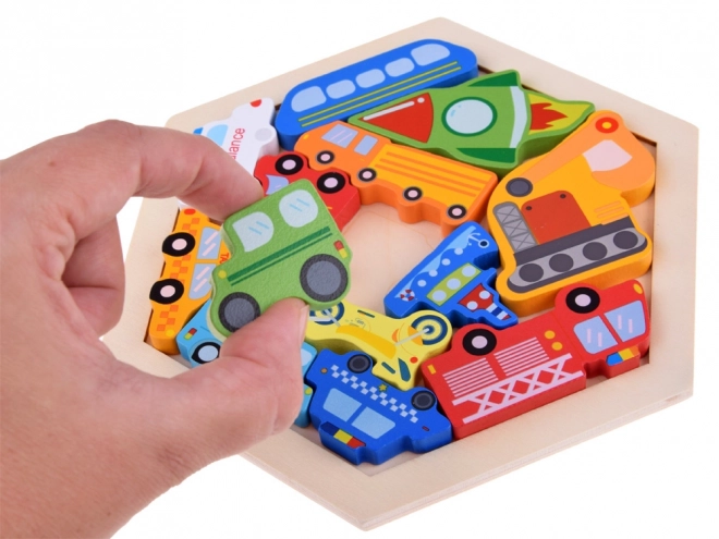 Houten puzzel voertuigen
