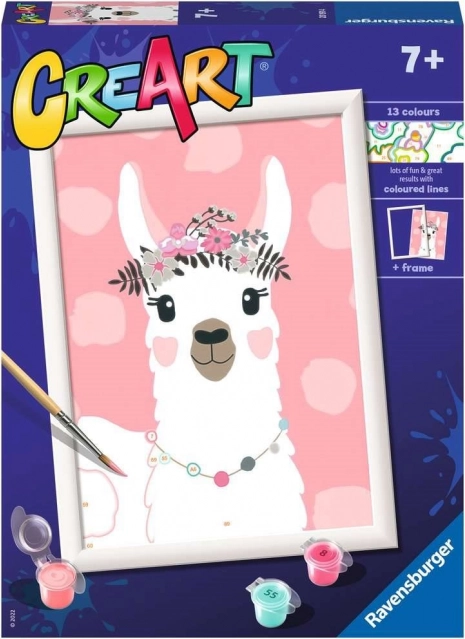 CreArt schilderen op nummer – lama, geen drama 18 × 24 cm