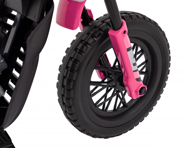 Elektrische roze kindermotor met audiopaneel en vrije startfunctie