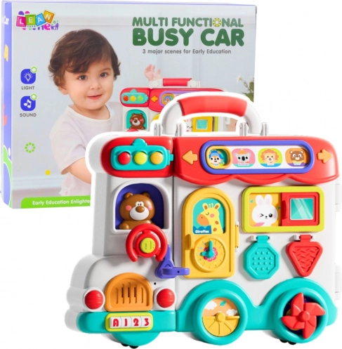 Interactive educational car with lights and sounds, colorful