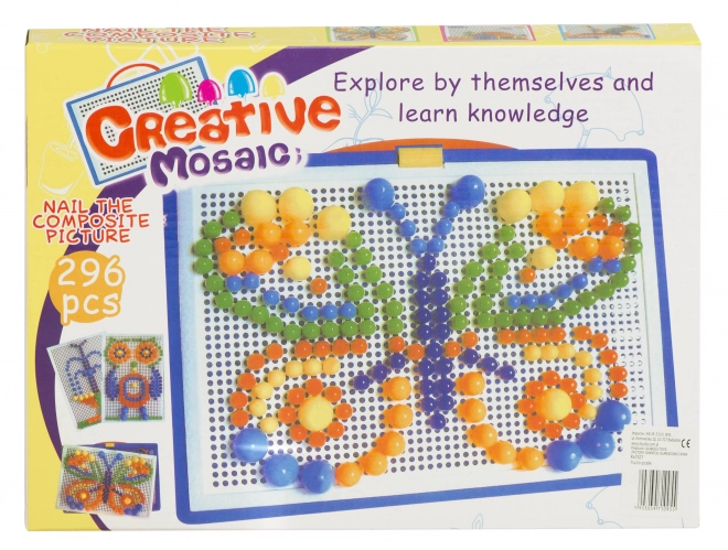 Colorful Mosaic with 296 Pegs