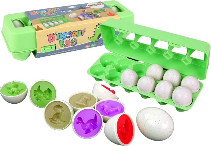 Educatief dinosaurus-ei – vormensorteerder, 12 stuks