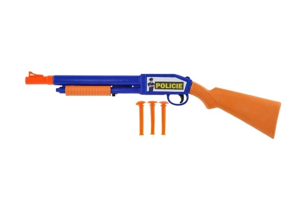Plastic pistool met zuignappen 48 cm met drie kogels