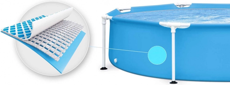 Three-layer PVC material with reinforcement