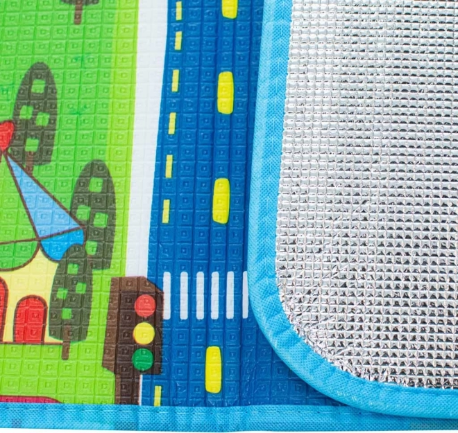 Opvouwbare kinder speelmat met straatmotief 160 x 130 cm