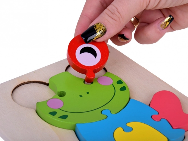 Puzzle 3D en bois grenouille Montessori
