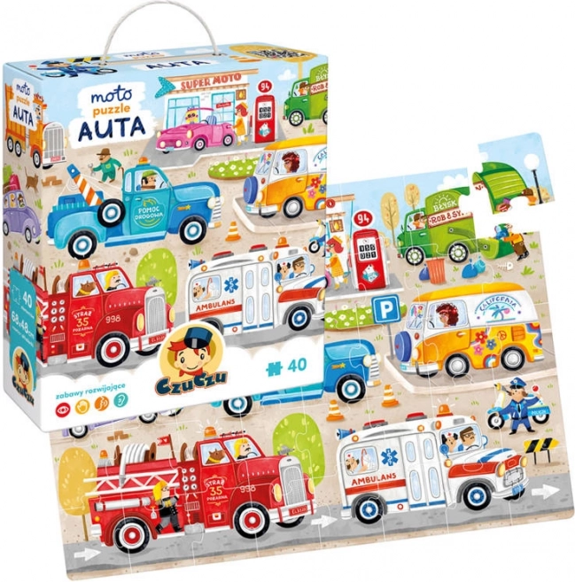 CzuCzu moto puzzle Voitures – grand puzzle pour enfants