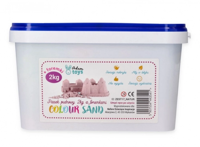 ADAM TOYS Kinetisch roze zand 2 kg + vormpjes en schep