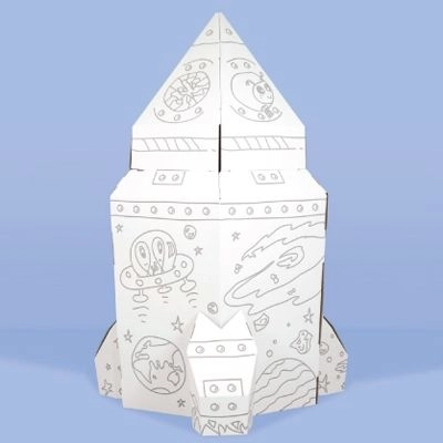 Large Cardboard Rocket for Coloring