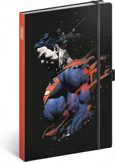 lined notebook with a superhero motif SUPERMAN A5, 13 × 21 cm