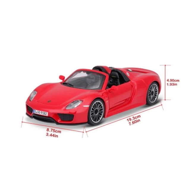 Modèle Bburago Porsche 918 Spyder rouge 1:24
