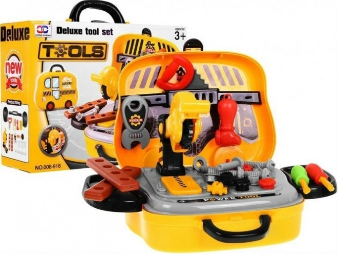 Kindergereedschapset 2-in-1 met koffer en werkbank