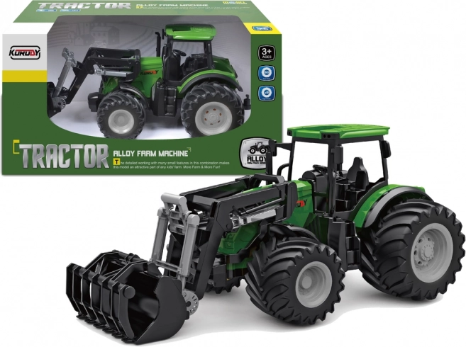 Groene tractor 1:24 met krokodillenbak