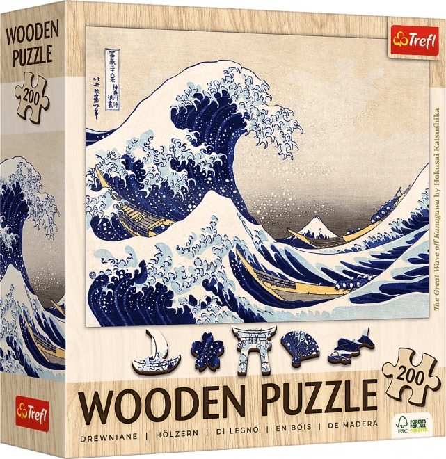 Wooden Puzzle Great Wave off Kanagawa 200 Pieces
