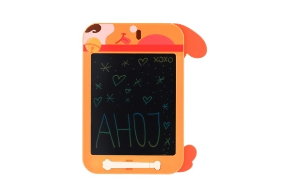Tekenbord met hondje - oranje