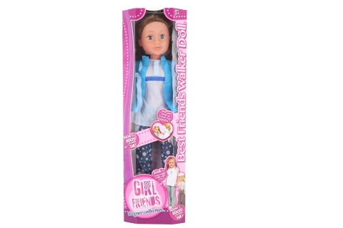 Lopende brunette pop 80 cm