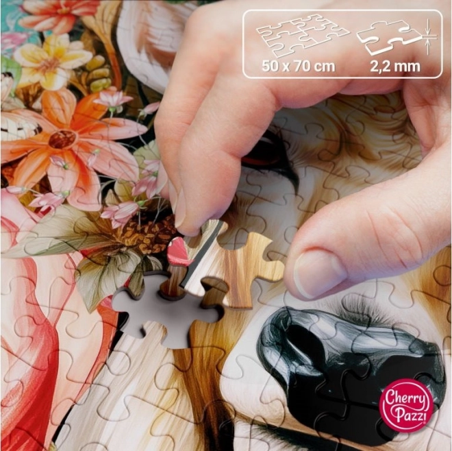Puzzel hert in bloemen 1000 stukjes