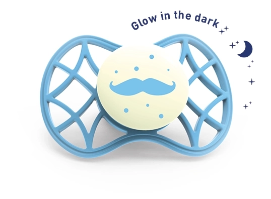 Orthodontische fopspeen Cool 6m+ oplichtend in het donker, Dusk blue