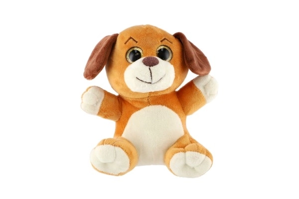 Pluche dier groot ogen 18 cm op kaart