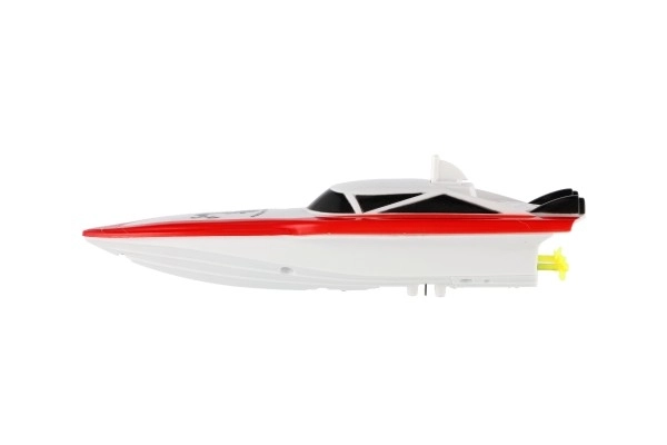 Motorboot/schip in het water RC plastic 19cm op batterijen+oplaadpack+USB 2,4Ghz in doos 26x13x15cm