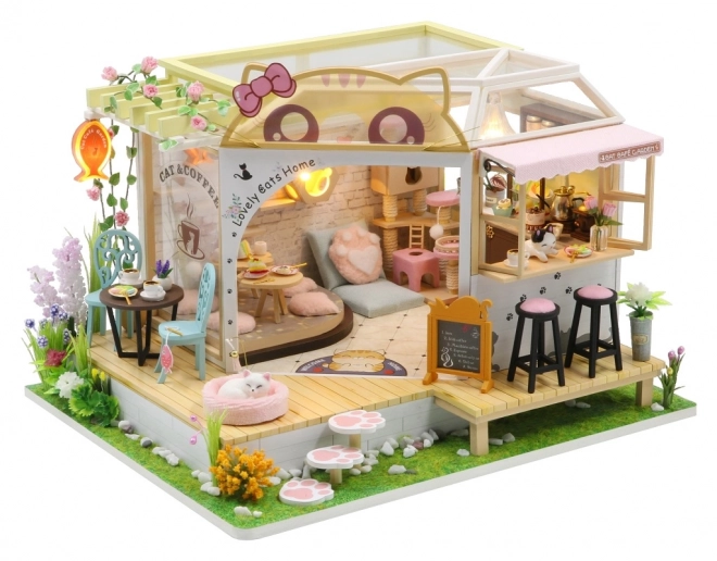 Miniatuurhuisje Kattenkoffiehuis met tuin