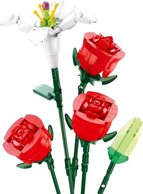 Sluban Flowers rozen met lelie – bouwset 267 stukjes