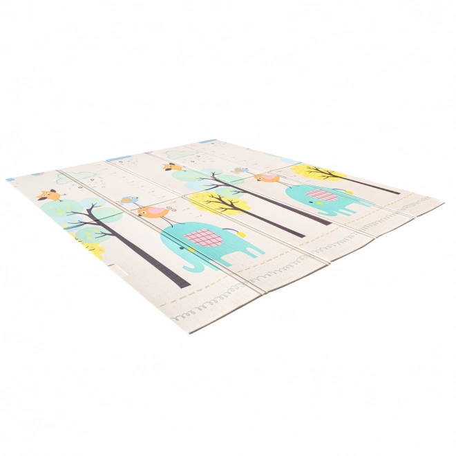Educatieve dubbelzijdige opvouwbare schuimlaag 179x198 olifanten/plaatjes