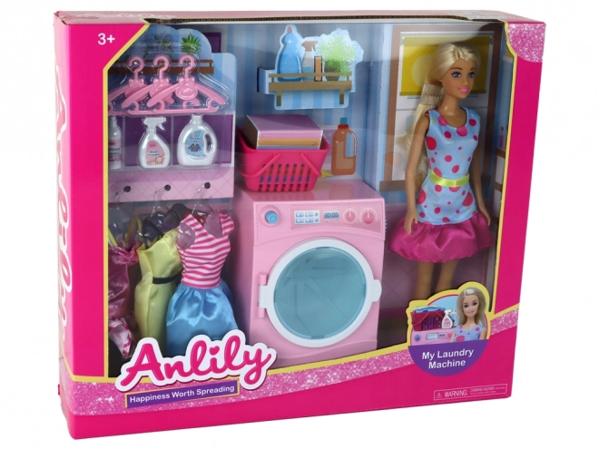 Anlily Set met Accessoires voor Poppen voor Wassen Wasmachine XXL