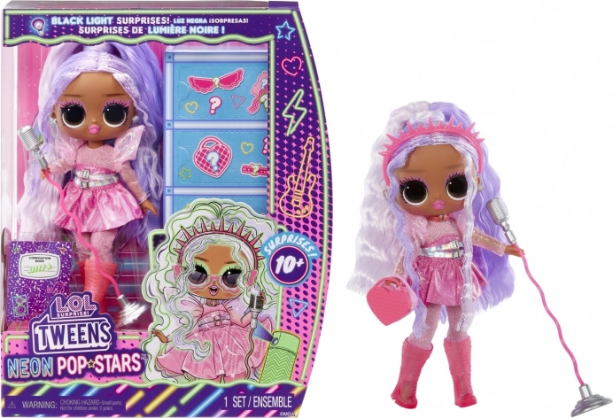 L.O.L. Surprise! Tweens Neon Pop Stars Kitty K Puppe mit UV-Überraschung