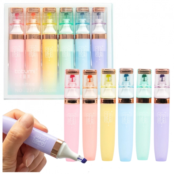 Pastelkleurige markeerset 6 stuks