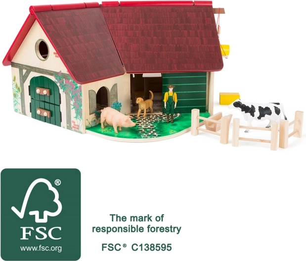 Little Foot Wooden Farm with Animals