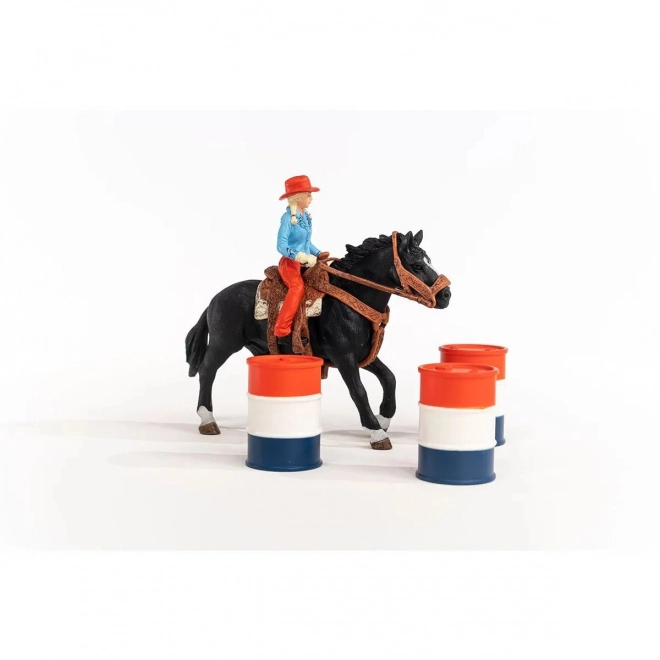 Set Farm World Koe Meisje en Race Rond het Vat