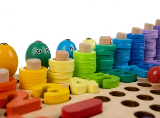 Houten mozaïek puzzel met balletjes
