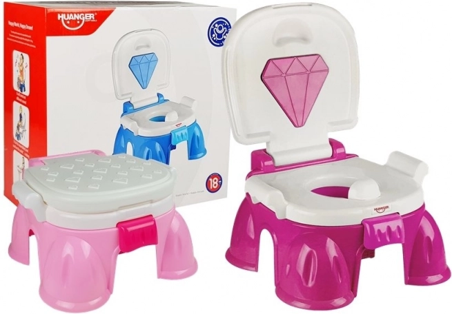 Kinder-Töpfchen 3-in-1 rosa mit Diamant-Design